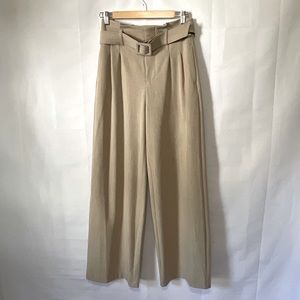 Nine West high waist wide leg pleated trousers with belt size extra small
